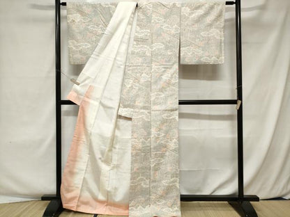 平和屋着物■上質な紬　雲取り風景文　正絹　逸品　CAAX3649ev
