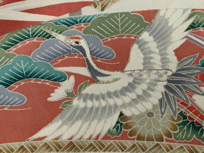 平和屋着物■豪華黒留袖　駒刺繍　飛鶴七宝花文　正絹　逸品　CAAX4013ev