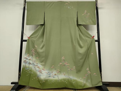 平和屋着物●訪問着 友禅 作家物 流水松花文 暈し染め 正絹 逸品 CAAX4401ut