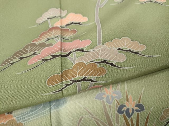 平和屋着物●訪問着 友禅 作家物 流水松花文 暈し染め 正絹 逸品 CAAX4401ut