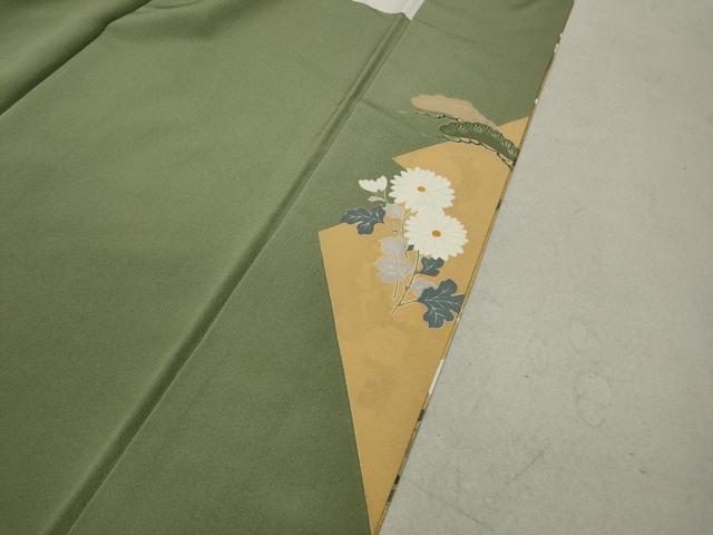 平和屋着物●豪華色留袖　駒刺繍　草花文　金彩　正絹　逸品　CAAX4411ut