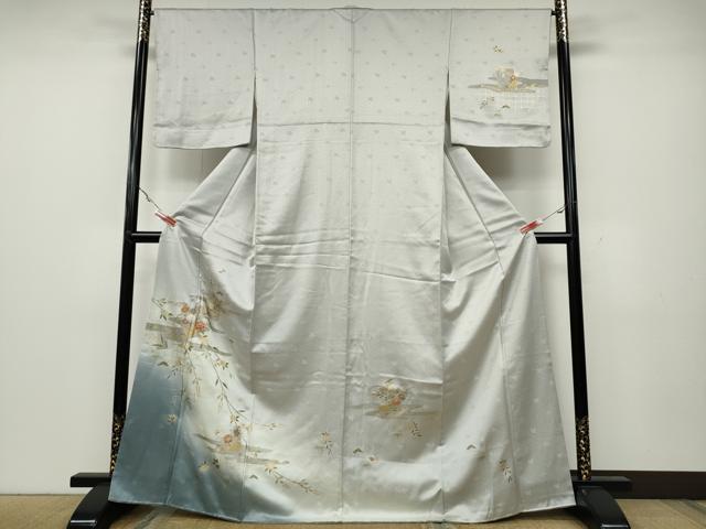 平和屋着物●訪問着 破れ色紙花文 暈し染め 金彩 正絹 逸品 CAAX4423ut