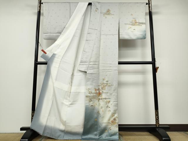 平和屋着物●訪問着 破れ色紙花文 暈し染め 金彩 正絹 逸品 CAAX4423ut