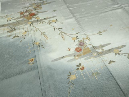平和屋着物●訪問着 破れ色紙花文 暈し染め 金彩 正絹 逸品 CAAX4423ut