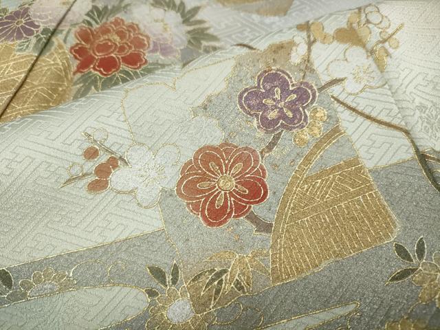 平和屋着物●訪問着 破れ色紙花文 暈し染め 金彩 正絹 逸品 CAAX4423ut