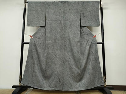 平和屋着物●大変加工の良い総絞り小紋　黒地　正絹　逸品　CAAX4430ut