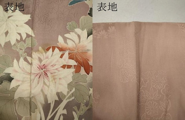 平和屋着物●アンティーク 大正ロマン 色留袖 刺繍 草花文 暈し染め 正絹 逸品 CAAX4437ut