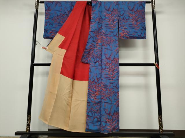 平和屋着物●アンティーク　大正ロマン　草花文　正絹　逸品　CAAX4439ut