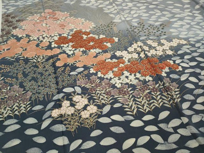 平和屋着物●訪問着　刺繍　草花尽くし　暈し染め　金彩　正絹　逸品　CAAX4446ut