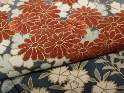 平和屋着物●訪問着　刺繍　草花尽くし　暈し染め　金彩　正絹　逸品　CAAX4446ut