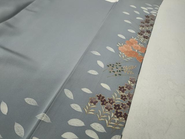 平和屋着物●訪問着　刺繍　草花尽くし　暈し染め　金彩　正絹　逸品　CAAX4446ut