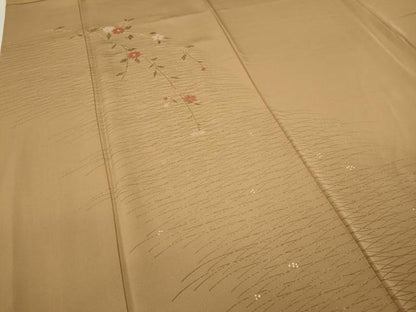 平和屋着物●訪問着 竹屋町刺繍 枝花文 金彩 正絹 逸品 CAAX4452ut