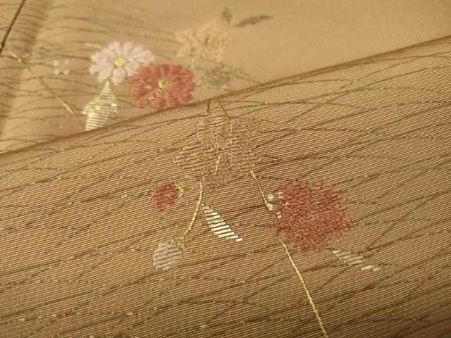 平和屋着物●訪問着 竹屋町刺繍 枝花文 金彩 正絹 逸品 CAAX4452ut