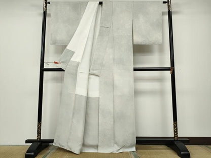 平和屋着物●上質な小紋　作家物　墨流し地紋　暈し染め　正絹　逸品　未使用　CAAX4456ut