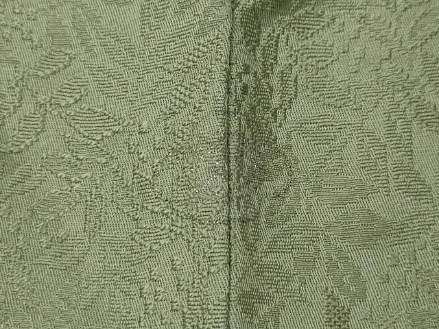 平和屋着物●上質な色無地　南天地紋　裏葉柳色　正絹　逸品　CAAX4461ut