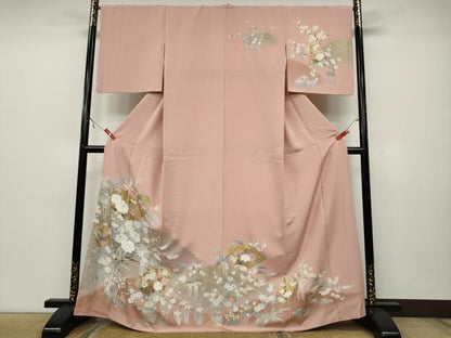 平和屋着物●訪問着 地紙花車文 暈し染め 金彩 正絹 逸品 CAAX4470ut