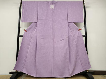 平和屋着物●上質な色無地 枝花地紋 浅紫色 正絹 逸品 未使用 CAAX4492ut