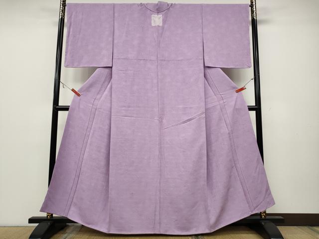 平和屋着物●上質な色無地 枝花地紋 浅紫色 正絹 逸品 未使用 CAAX4492ut
