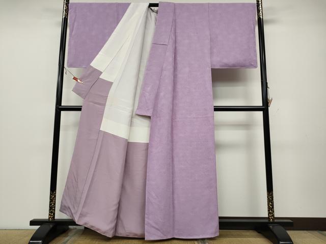 平和屋着物●上質な色無地 枝花地紋 浅紫色 正絹 逸品 未使用 CAAX4492ut