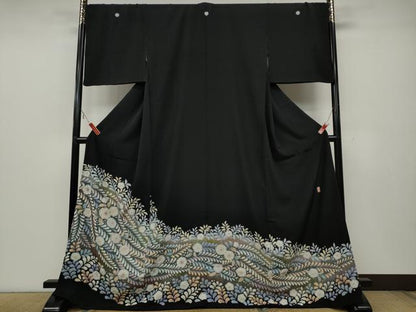 平和屋着物●越後十日町の一流染匠　桐屋・翠山工房　徳永憲峯　黒留袖　辻が花　絞り　金彩　鈴乃屋扱い　正絹　逸品　CAAX4496ut