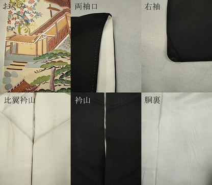 平和屋着物●本加賀友禅作家 白坂幸蔵 黒留袖 風景草花文 正絹 逸品 CAAX4516ut
