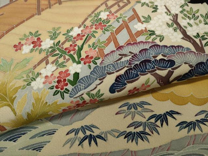 平和屋着物●本加賀友禅作家 白坂幸蔵 黒留袖 風景草花文 正絹 逸品 CAAX4516ut