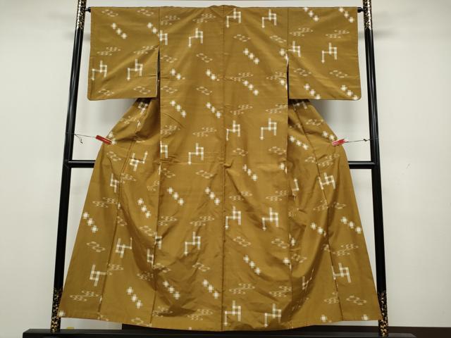 平和屋着物●上質な紬 絣文様 正絹 逸品 CAAX4517ut