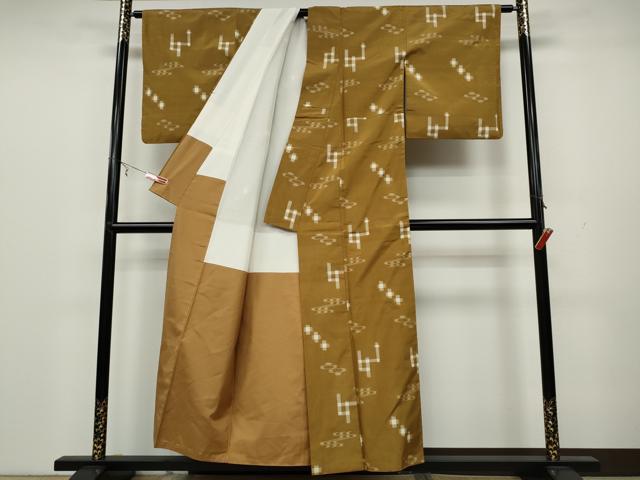 平和屋着物●上質な紬 絣文様 正絹 逸品 CAAX4517ut