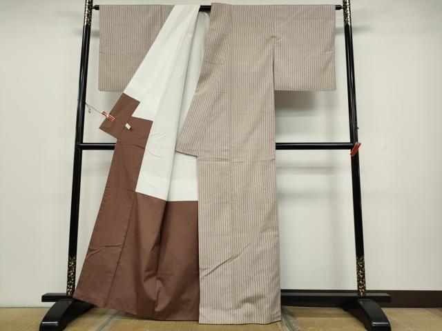 平和屋着物●上質な紬 縞 正絹 逸品 CAAX4526ut
