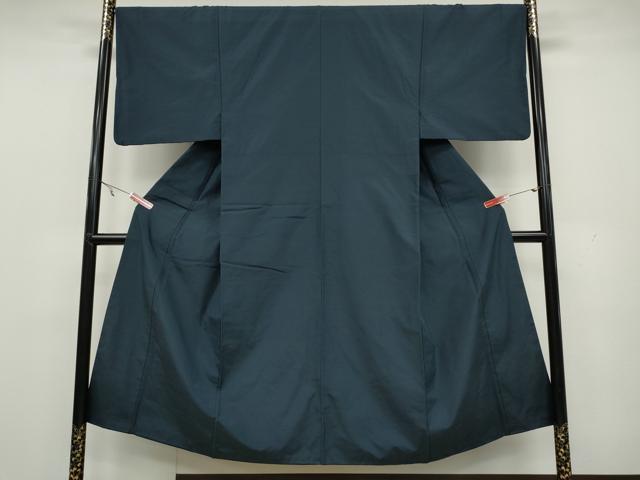 平和屋着物●男性 紬 鉄御納戸色 正絹 逸品 CAAX4531ut