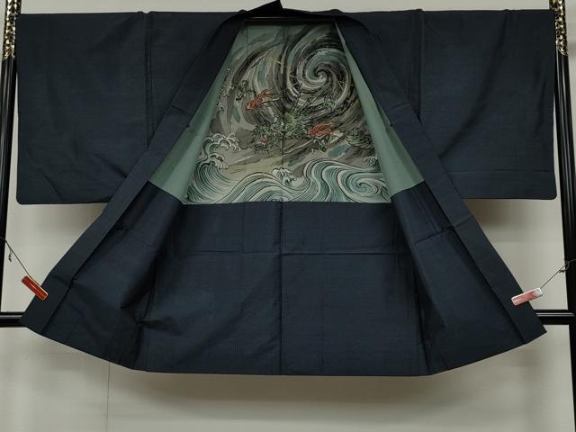 平和屋着物●男性 本場大島紬 アンサンブル 80亀甲 総詰め 正絹 逸品 CAAX4534ut