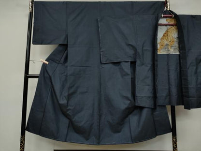 平和屋着物●男性　本場大島紬　アンサンブル　100亀甲　総詰め　正絹　逸品　CAAX4536ut