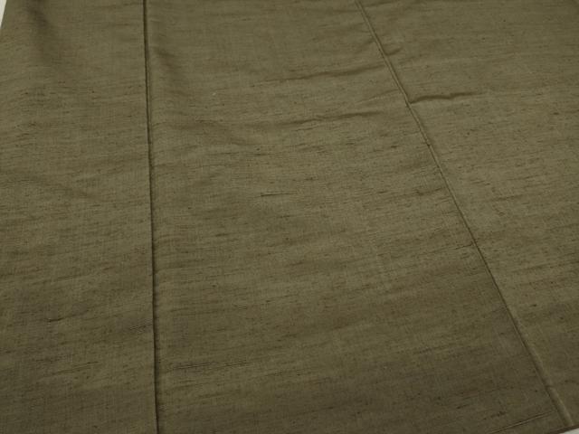 平和屋着物●男性 紬・髭紬羽織セット 鶸茶色 正絹 逸品 CAAX4538ut