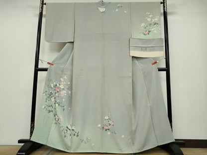 平和屋着物●訪問着 枝椿 暈し染め 反端付き 正絹 逸品 CAAX4549ut