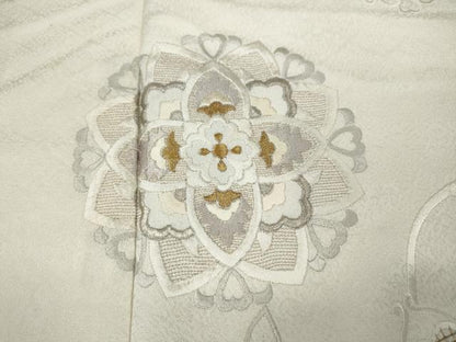 平和屋着物●訪問着 総刺繍 正倉院花文 金銀糸 正絹 逸品 CAAX4551ut