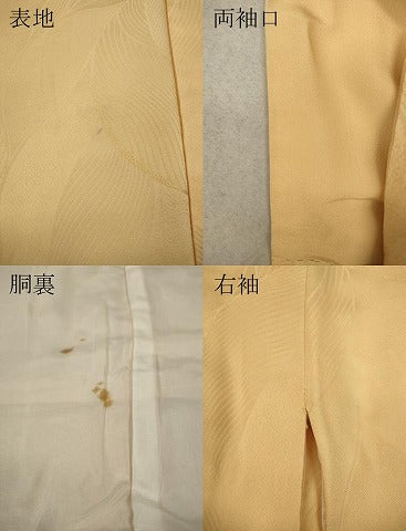 平和屋着物●上質な色無地　舞葉地紋　杏色　正絹　逸品　CAAX4556ut