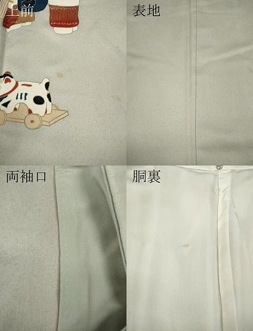 平和屋着物●訪問着　刺繍　動物玩具文　正絹　逸品　CAAX4559ut