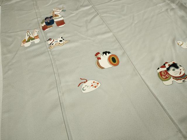 平和屋着物●訪問着　刺繍　動物玩具文　正絹　逸品　CAAX4559ut