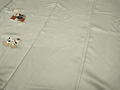 平和屋着物●訪問着　刺繍　動物玩具文　正絹　逸品　CAAX4559ut