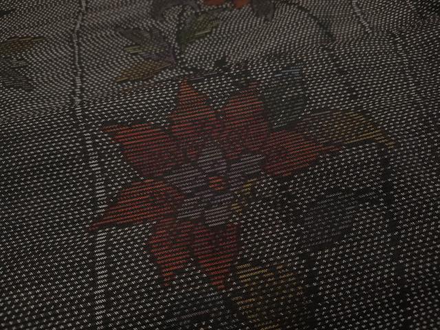 平和屋着物●本場大島紬 更紗花唐草立涌文 正絹 逸品 CAAX4562ut