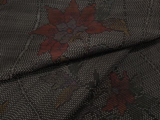 平和屋着物●本場大島紬 更紗花唐草立涌文 正絹 逸品 CAAX4562ut