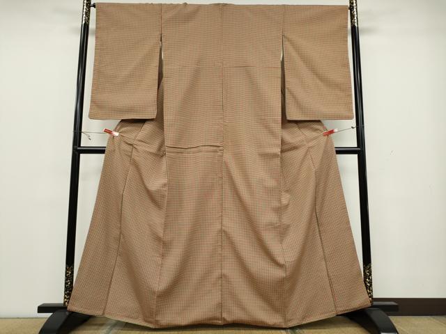平和屋着物●上質なお召 吉野間道 正絹 逸品 CAAX4565ut