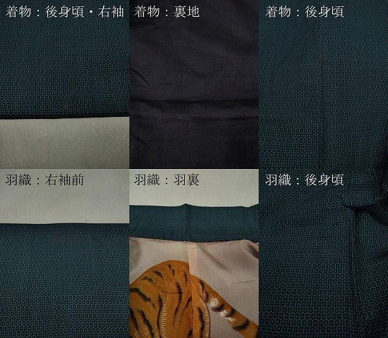 平和屋着物●男性 紬 アンサンブル 100亀甲 正絹 逸品 CAAX4570ut