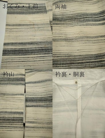 平和屋着物●上質な紬 横段霞文 正絹 逸品 CAAX4578ut