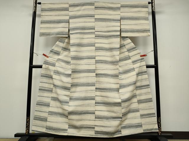 平和屋着物●上質な紬 横段霞文 正絹 逸品 CAAX4578ut