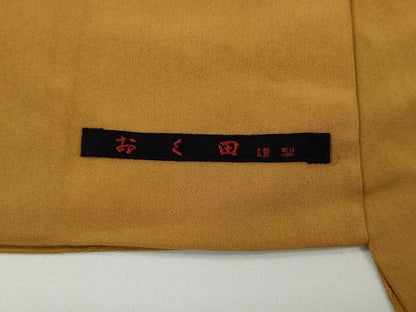 平和屋着物●上質な色無地 菱花地紋 櫨染色 正絹 逸品 CAAX4590ut