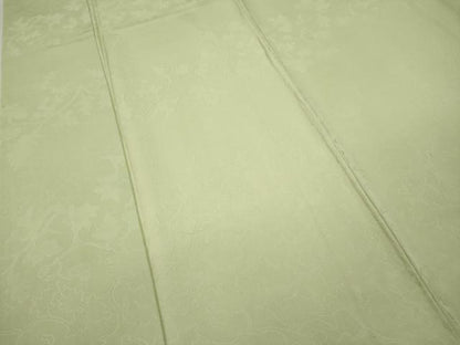 平和屋着物●上質な色無地 枝葉地紋 若芽色 正絹 逸品 CAAX4595ut