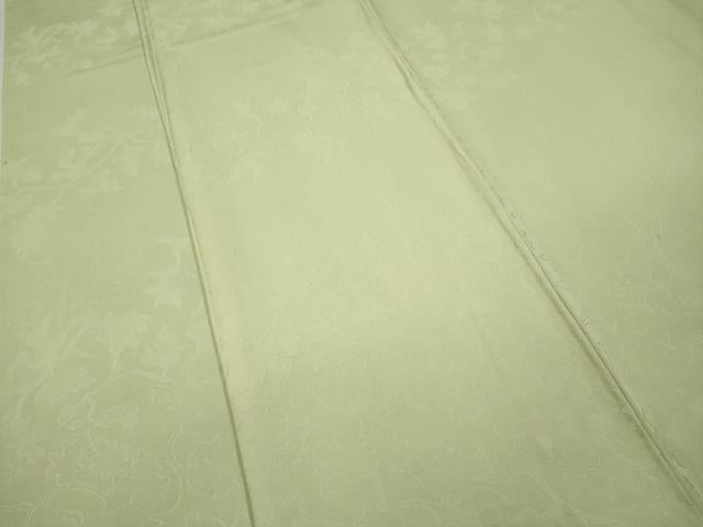 平和屋着物●上質な色無地 枝葉地紋 若芽色 正絹 逸品 CAAX4595ut