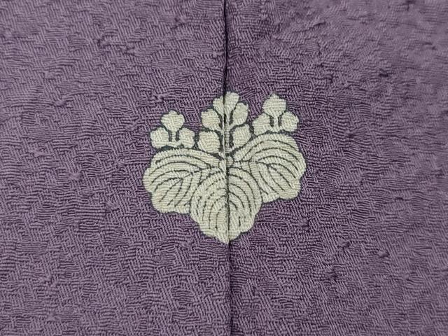 平和屋着物●上質な色無地 霞地紋 古代紫色 正絹 逸品 CAAX4596ut