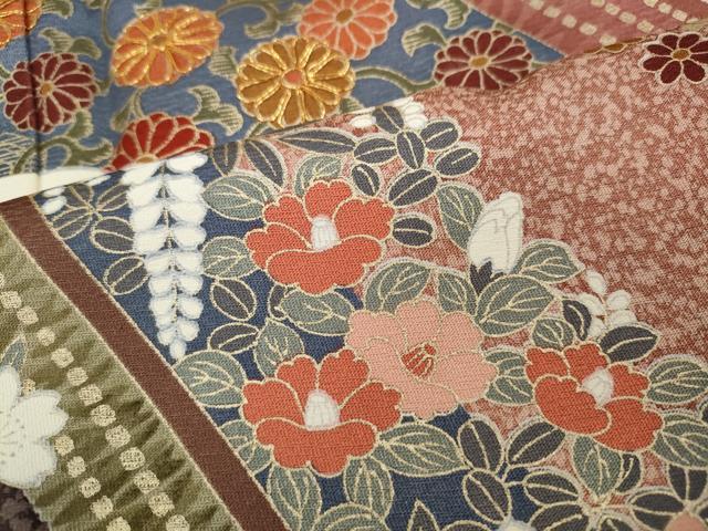 平和屋着物●訪問着　駒刺繍　吉祥草花文　金彩　正絹　逸品　CAAX4618ut